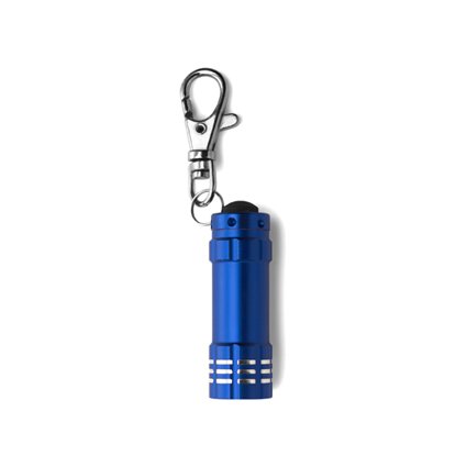 Linterna De Aluminio Con 3 Luces Led Y MosquetÓn. 3 Pilas BotÓn Incluidas. Azul Royal