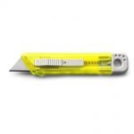 Cutter Transparente Con Retroceso Automatico De Seguridad. Amarillo