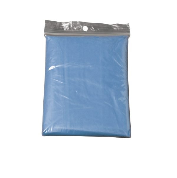 Poncho Transparente Plegable En Bolsa De Plastico. Azul Royal
